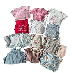Bundle 0-3M Baby Girl 13PC Set Lot Onesie Bodysuit Dresses Rompers Pants